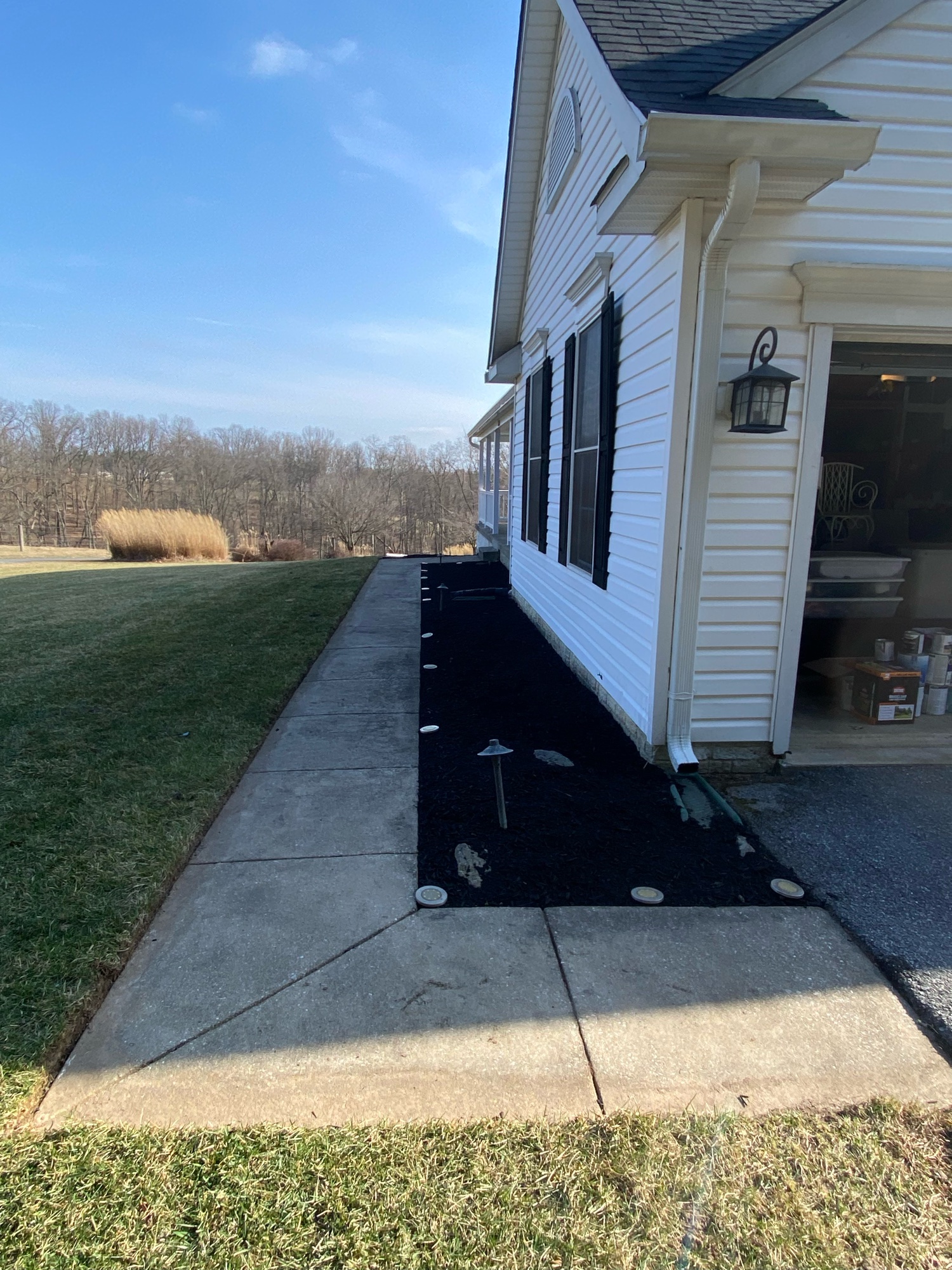 Estate backyard — mowing + cleanup
